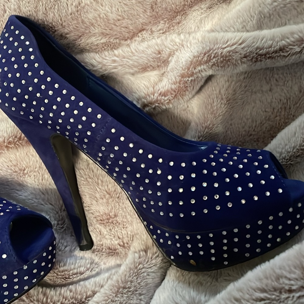Delicacy Lorina Blue high heel open toe platform shoes - Picture 6 of 9